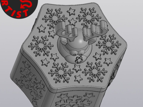 Deer Christmas Box Set 2 versions 3D प्रिंट मॉडल