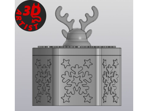 Deer Christmas Box Set 2 versions 3D प्रिंट मॉडल