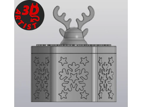 Deer Christmas Box Set 2 versions 3D Print Model
