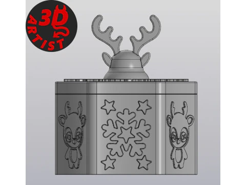 Deer Christmas Box Set 2 versions 3D Print Model