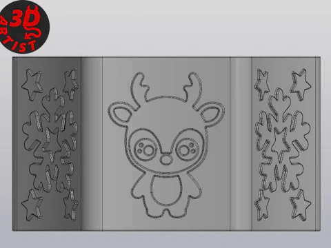 Deer Christmas Box Set 2 versions 3D Print Model