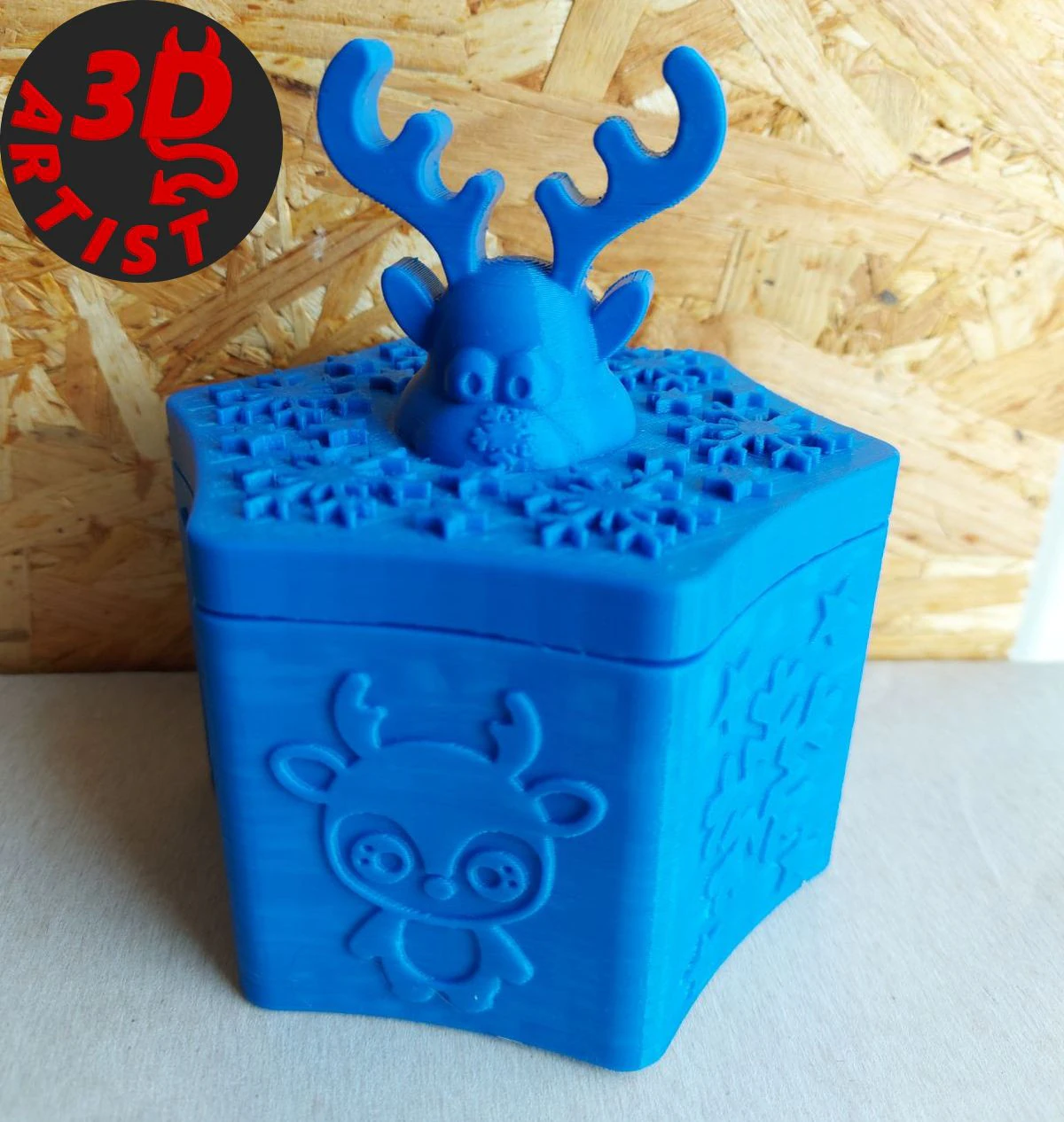 Deer Christmas Box Set 2 versions 3D Print Model .c4d .max .obj .3ds .fbx .stl .blend