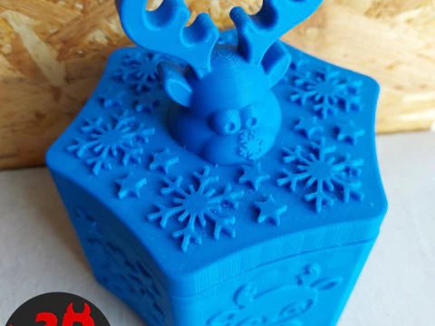 Deer Christmas Box Set 2 versions 3D Print Model
