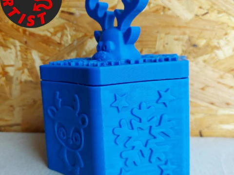 Deer Christmas Box Set 2 versions 3D Print Model