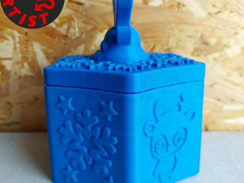 Deer Christmas Box Set 2 versions 3D Print Model