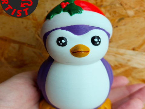 Christmas Penguin Figurine 3Dプリントモデル