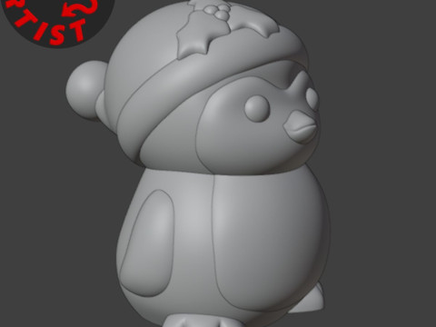Christmas Penguin Figurine 3Dプリントモデル