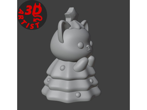 Cat in a Christmas Tree Costume Figurine 3D Print Model