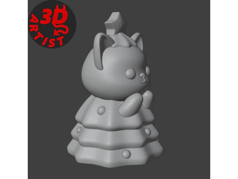 Cat in a Christmas Tree Costume Figurine 3D Print Model
