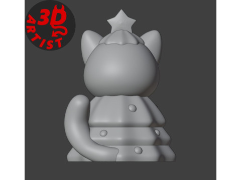 Cat in a Christmas Tree Costume Figurine 3D Print Model