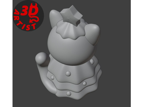 Cat in a Christmas Tree Costume Figurine 3D Print Model