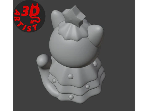 Cat in a Christmas Tree Costume Figurine 3D Print Model