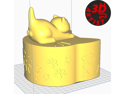Valentine Box Male Cat with balls 3D-printmodel