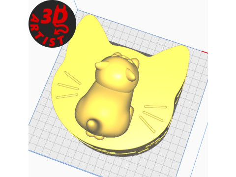 Valentine Box Male Cat with balls 3D-printmodel