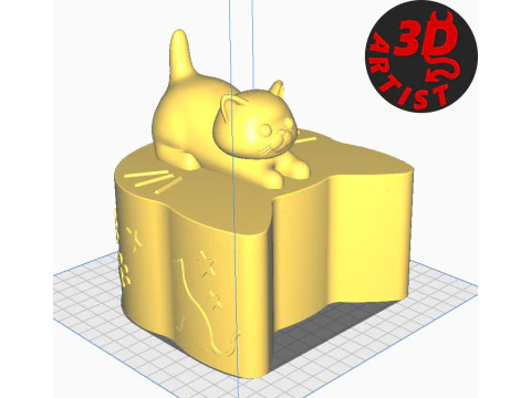 Valentine Box Male Cat with balls 3D Print Model