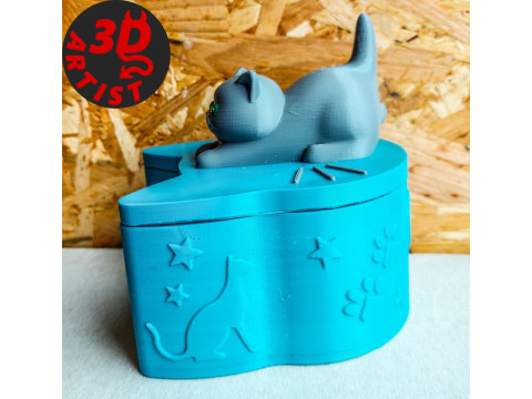 Valentine Box Male Cat with balls 3D-printmodel