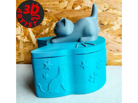 Valentine Box Male Cat with balls 3D Print Model