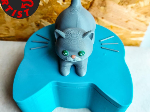 Valentine Box Male Cat with balls 3D-printmodel