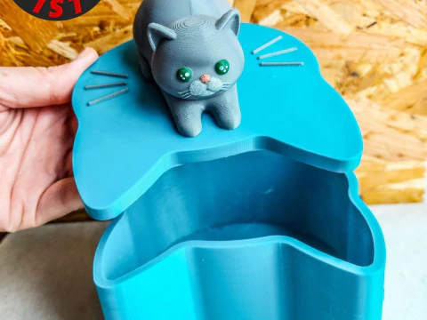 Valentine Box Male Cat with balls 3D Print Model