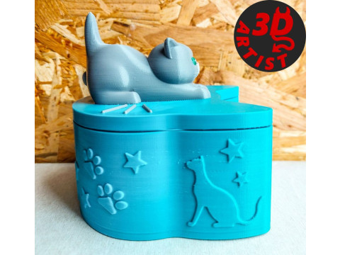 Valentine Box Male Cat with balls 3D-printmodel