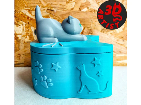 Valentine Box Male Cat with balls 3D Print Model