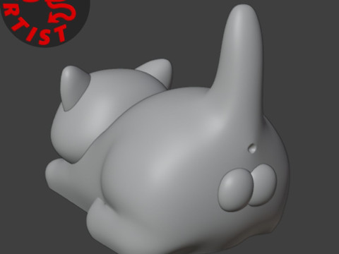 Male Cat with balls Figurine Version 2 Model do druku 3D