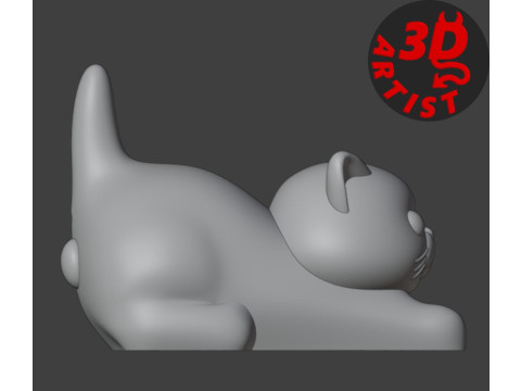 Male Cat with balls Figurine Version 2 Model do druku 3D