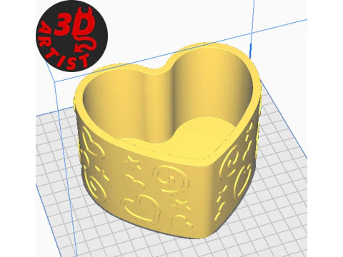 Valentine Heart Box Male Cat with balls 3D Print Model