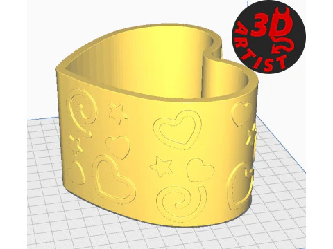 Valentine Heart Box Male Cat with balls 3D Print Model
