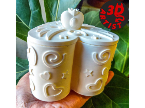 Valentine Box Heart Crown and Wings Modello di stampa 3D
