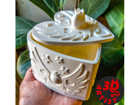 Valentine Box Heart Crown and Wings Modello di stampa 3D