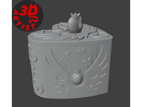 Valentine Box Heart Crown and Wings Modello di stampa 3D