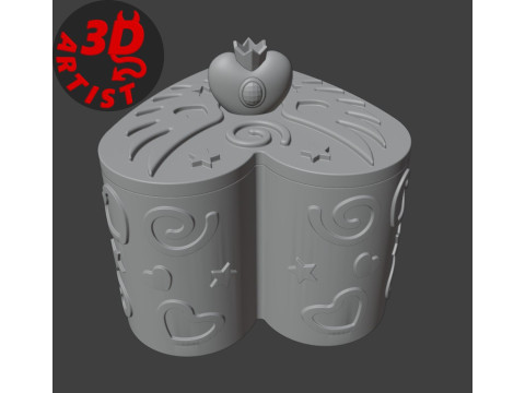 Valentine Box Heart Crown and Wings Modello di stampa 3D