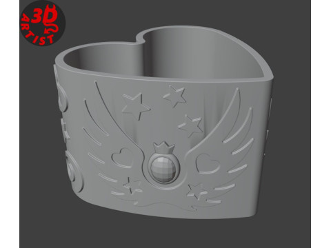 Valentine Box Heart Crown and Wings Modello di stampa 3D