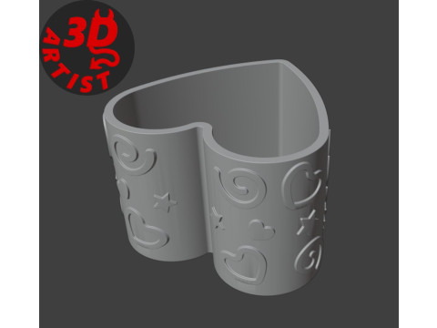 Valentine Box Heart Crown and Wings Modello di stampa 3D