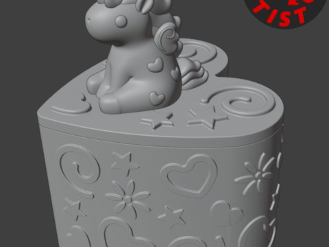 Valentine Box Alicorn Modèles 3D en vedette