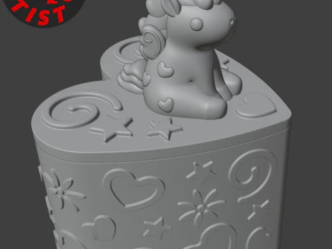 Valentine Box Alicorn 3D Print Model