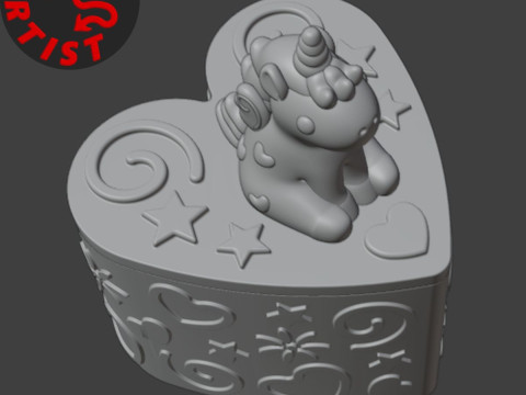 Valentine Box Alicorn Modelo de impresión 3D