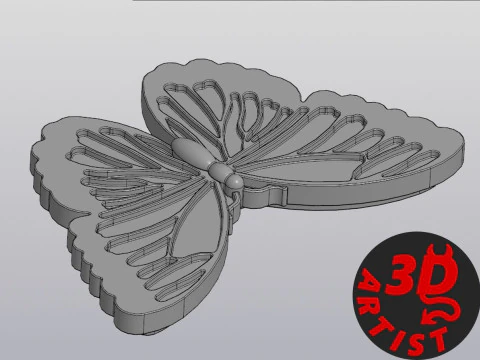 Box Butterfly 3D Print Model