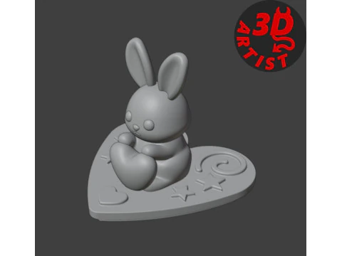 Box Valentine Bunny 3D Print Model