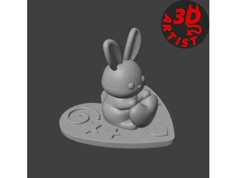Box Valentine Bunny 3D Print Model