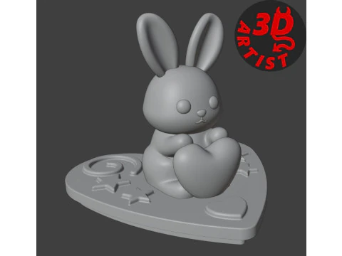 Box Valentine Bunny 3D Print Model