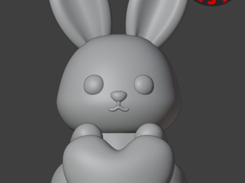 Valentine Bunny Figurine Modelo de impresión 3D