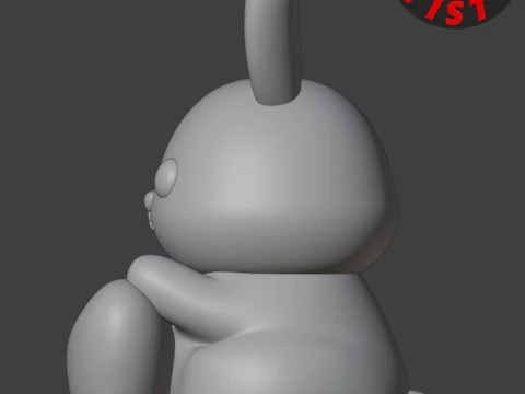 Valentine Bunny Figurine 3D Print Model