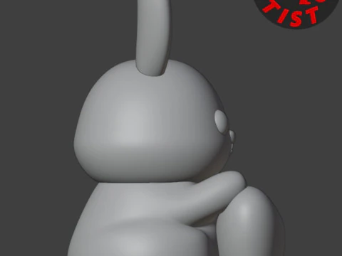 Valentine Bunny Figurine 3D Print Model