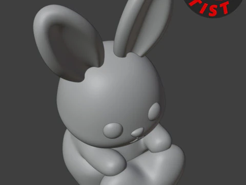 Valentine Bunny Figurine 3D Print Model