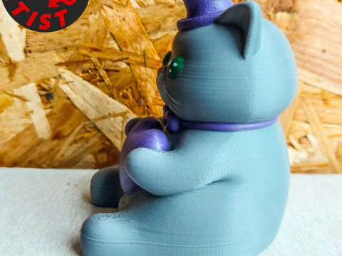 Valentine cat with balls Figurine 3D Print Model