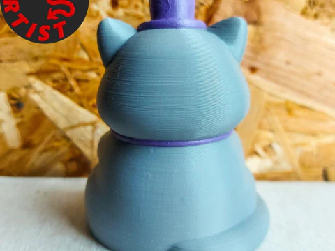 Valentine cat with balls Figurine 3D Print Model