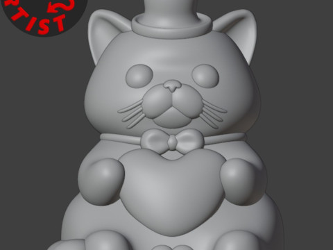 Valentine cat with balls Figurine Modelo de Impressão 3D