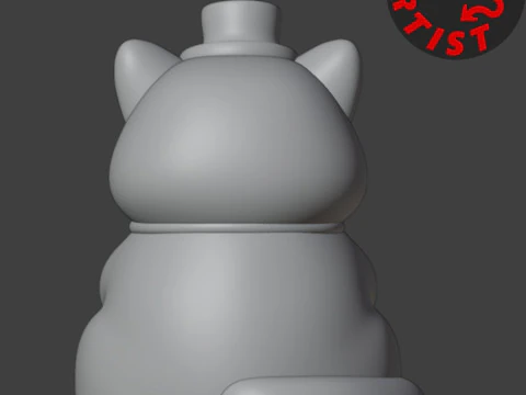 Valentine cat with balls Figurine 3D Print Model